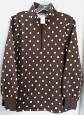 NWT NEW T BY TALBOTS MEDIUM COZY FLEECE POLKA DOT HALF ZIP PULLOVER TOP $99.50 picture