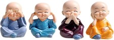 SINT Baby Buddha Monk Statue Set of 4  – Little Figurines for Home Decor picture
