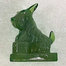 Boyd Glass JB Scottie Dog Jadeite Jade Private Issue B Diamond R picture