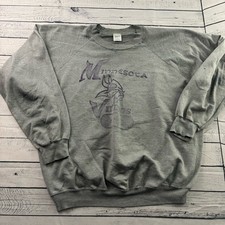Vintage Trench Minnesota Vikings Pullover Crewneck Sweatshirt Men's XL Grey picture