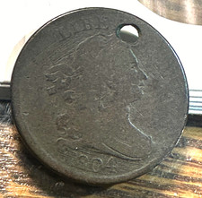 1804 Crosslet 4 No Stems Half Cent Nice Original VG+ Details Nice Planchet CHRC picture