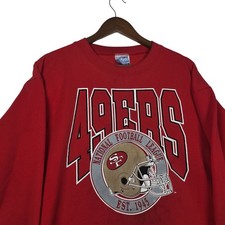 VTG San Francisco 49ers Sweatshirt XL Red Trench Ultra Made in USA NFL Big Print picture