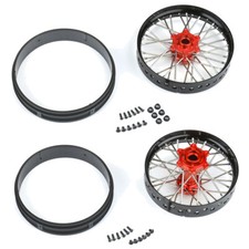 Pro-Line 1/4 Pro-Spec Alum V2 Bead Front / Rear Wheels Blk/Red (2) : Promoto-MX picture