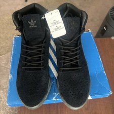 Adidas Men Tubular Instinct Boost Mens Sz 8 Black Lace Up Leather Hairy Suede picture
