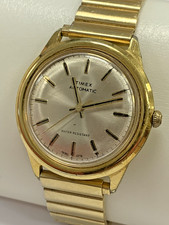 Vintage 1978 Timex Viscount Automatic Watch Champagne Dial Gold Tone Working picture