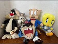 VTG Warner Bros Looney Tunes Vintage 1998 Small  6”-10”Plush Lot of 5  picture