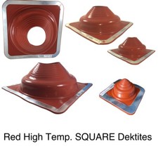 Dektite PIPE FLASHING: Red High Temp Silicone Pipe Boot SQUARE FLASHING #1 - #9 picture