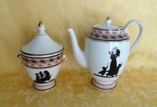 Mottahedeh Silhouette By Vista Allegre Coffee Tea Pot & Sugar Bowl picture