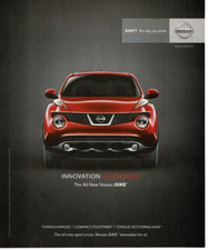 2011 Nissan Juke red Vintage Print Ad Innovation Unleashed picture