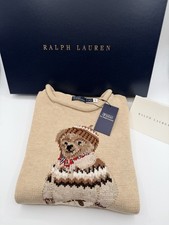 Polo Ralph Lauren Bear Beige Cotton Sweater Women’s Small picture