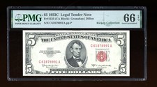 DBR 1953-C $5 Legal Tender Fr. 1535 Gem PMG 66 EPQ Serial C61878991A picture