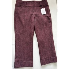 Express Design Studio wool blend burgundy cropped pants size 4 picture