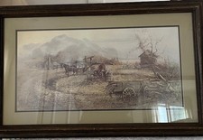 Vintage Framed Ben Hampton Sorghum Mill Lithograph Signed and Numbered picture