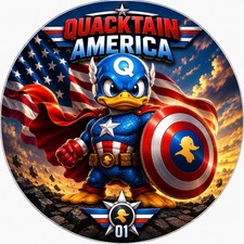Captain America Duck 1 oz Copper Colorized Round #1 Limited Mintage picture