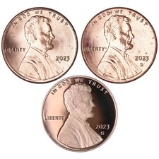 2023 P D S Lincoln Shield Cent 3 Coin Set picture