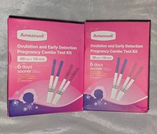 2 Pack Amazewell Ovulation Pregnancy Test Kit Combo 70 LH 20 HCG Strips picture