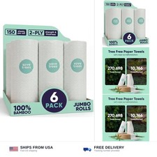 Save Trees Bamboo Paper Towels 6pk - 750 Sheets Paper Towels Rolls Ultra Abso... picture