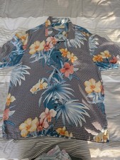 Tommy Bahama Men's Short Sleeve L Black/Blue/Floral - 100% Silk picture