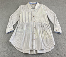 Anthropologie Holding Horses Patchwork Smocked Button Down Blouse Size XS Exc picture