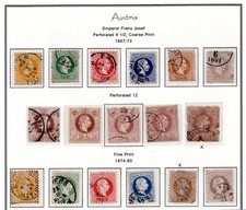 AUSTRIA 1850-1872 COLLECTION OF 38 CLASSICS USED ON ALBUM PAGES picture