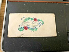 1840s 50s Victorian Calling Card Search the Scripture Bible Hand Colored Nice picture