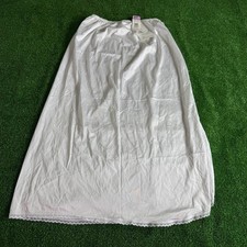 Vintage Cabernet White Tricot Long Half Slip Lace Trim Size M NWT Made in USA picture