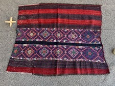Vintage Turkish Nomadic Cuval Kilim Traditional Handwoven Wool Tribal Sack Rug picture