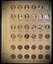 1984-1995 P D S Lincoln Cent Penny 36 Coin Business & PROOF Set NEW Dansco Page picture