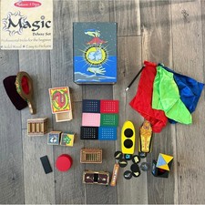 VTG Melissa & Doug Magic Deluxe Set Wooden Professional Tricks for Beginners Box picture