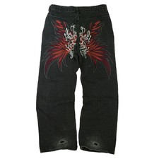 Y2K Black Denim Embroidered Jeans picture