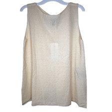 NWT Eileen Fisher Boatneck Shell Sweater Tank Womens Small Cream Crepe Minimal picture