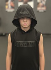 BATTLE Youth Large Black Sleeveless Hoodie picture