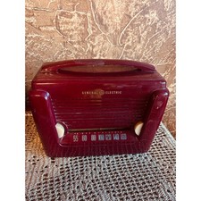 Vintage General Electric GE 50-621 Burgundy Tube AM Radio 1949 AS-IS NR picture