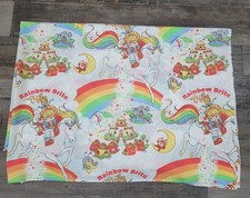 Vintage 1983 Rainbow Brite Twin Flat Sheet Bedding Hallmark Fabric 80s- EUC picture
