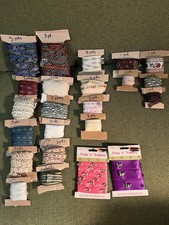 Lot Of Beautiful Assorted Embroidered Ribbon Jacquard ,Trim, Floral, Edging picture