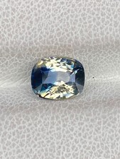 1.65ct Natural Ceylon Bi-Color Sapphire Blue Yellow Cushion Unheated picture