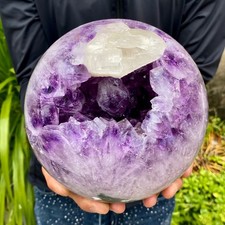 11.11LB Natural Amethyst Agate Open Smile Sphere Healing Wealth Crystal Geode picture