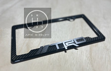 100%  Real Carbon Fiber License Plate TRD  Holder Frame  With 3K Twill picture