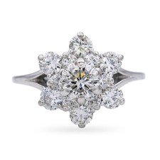 Vintage White Gold 1.52tcw H Si Diamond Ring picture