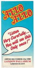 1988 Allo Allo  London Palladium Theatre Flyer picture