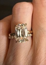 4 ct E VVS2 Old Mine cut lab grown diamond  with hidden halo setting picture