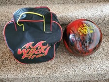 VTG Brunswick Wild Fire 14 Lb Bowling Ball w Bag Red Black Swirl New Undrilled picture