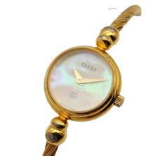 [EXC+5] Vintage GUCCI 2700.L 20mm Shell Dial Gold Quartz Women's Watch JAPAN picture