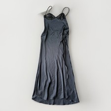 Vtg Fredericks of Hollywood Black Lace Slip Dress Maxi Nightgown Lingerie L picture