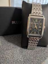 Bulova Men's  Frank Sinatra  Silver case/bracelet  - Gold Hands  Brand New picture