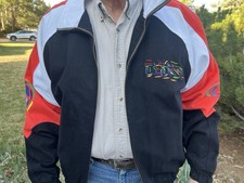 RANDY OWENS Men’s Jacket - L -Car Racing - Embroidered Race car - New With Tags picture