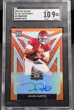 2020 Jalen Hurts Leaf Valiant Rookie Auto /50 (SGC 9/10) 🦅 RC Slabbed Card picture