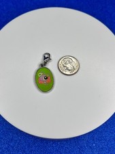 Littlest Pet Shop LPS 2008 Green Oval Charm with Butterfly Vintage European Rare picture