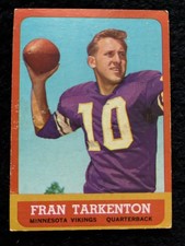 1963 TOPPS VINTAGE #98 FRAN TARKENTON MINN VIKINGS VERY GOOD COND +  BONUS CARDS picture