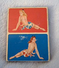 Vintage 1944 Esquire Varga Pin-Up Playing Cards Arrco Double Deck Gold Gilt picture